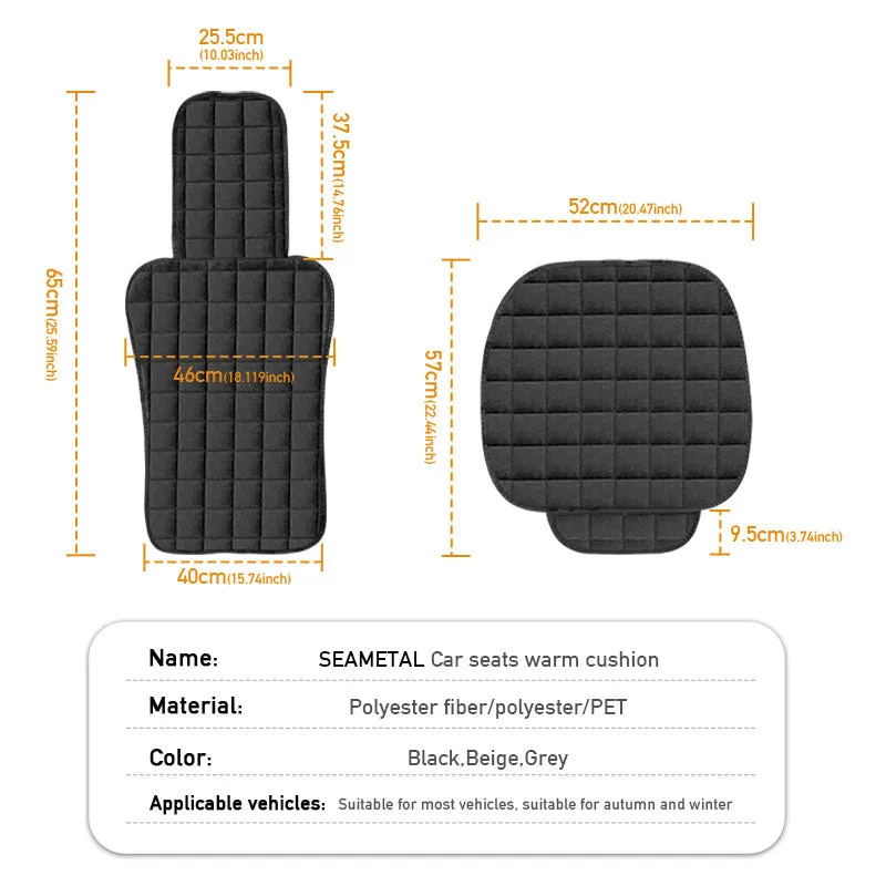 Universal Plush Car Seat Cover Set for Winter Warm Soft Vehicle Seat Cushion