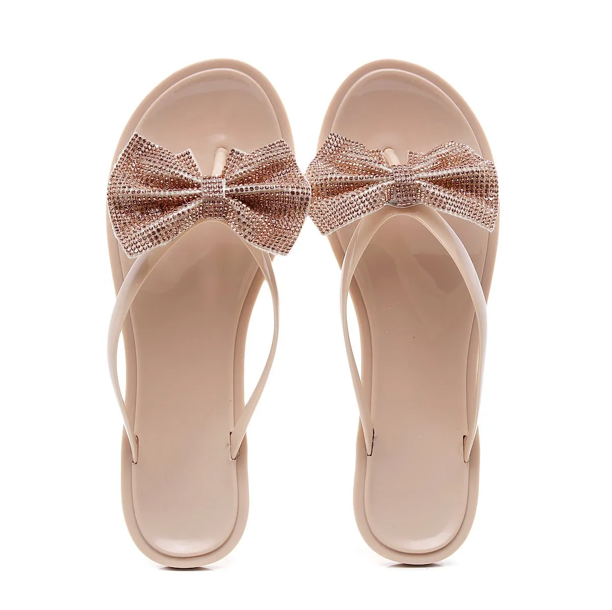 Women Bling Rhinestone Bow Sandals  Summer Fashion Flip Flops