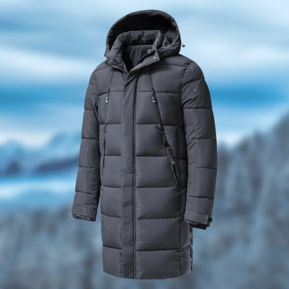 Women's Elegant Long Padded Winter Down Coat with Hood and Zippers | Ideal for Autumn/Winter