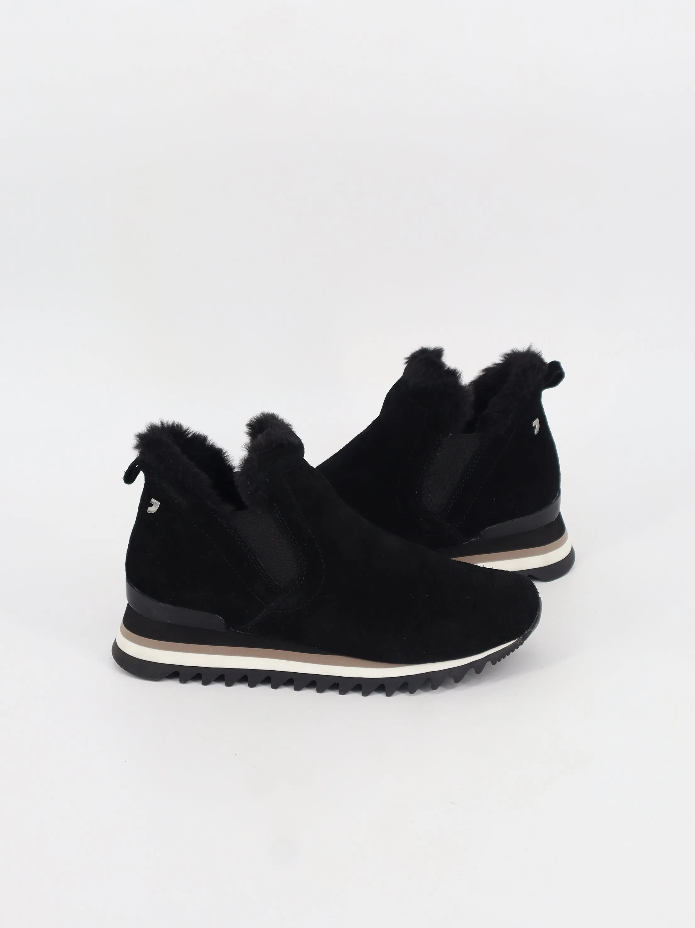 Women's Faux Fur High Shoes,Black